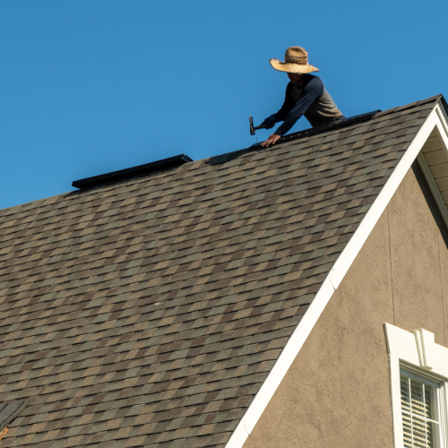 installing a solar panel on the roof
